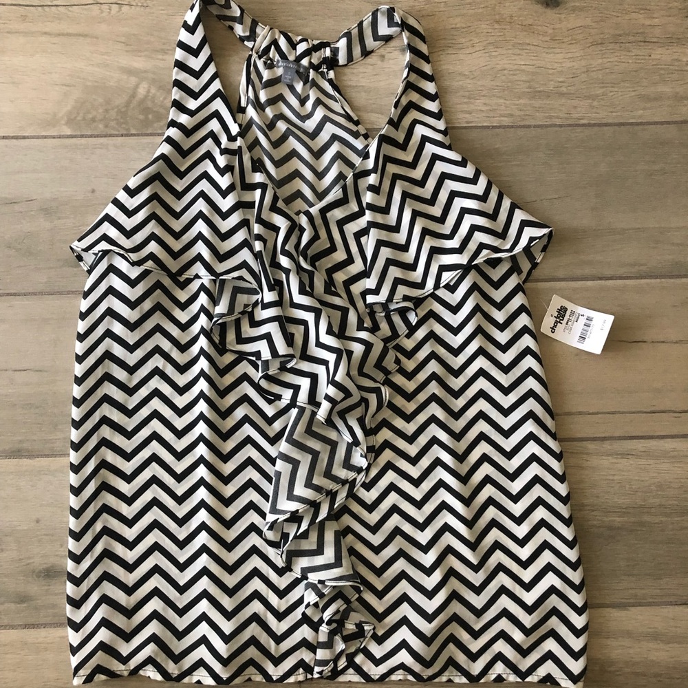 Black and white pattern blouse